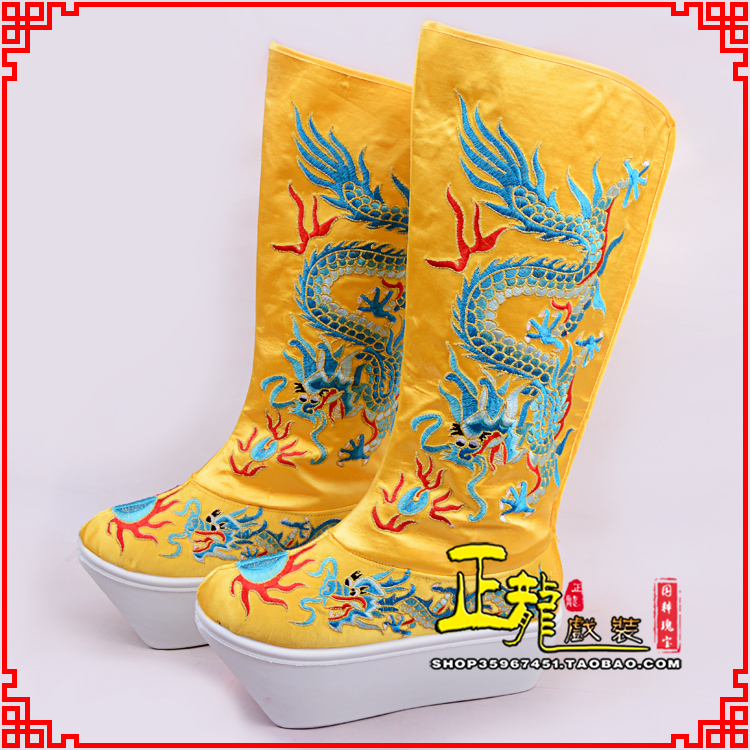 泗洪皇帝龙靴变脸靴绣龙靴子厚底官靴 好龙高靴