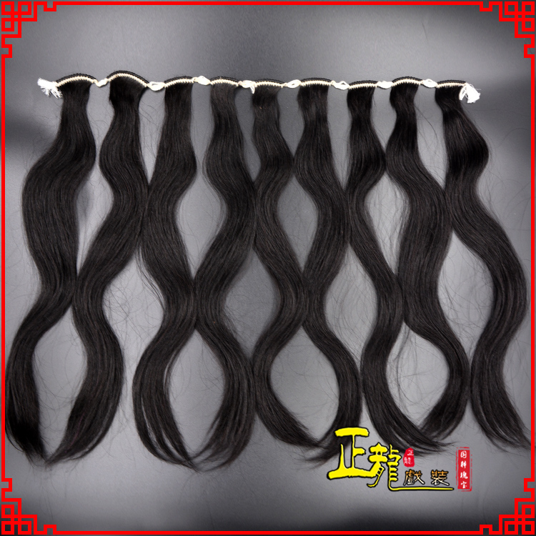 泗洪京剧戏曲头饰包大头青衣旦角水鬓 手工加密真发片子