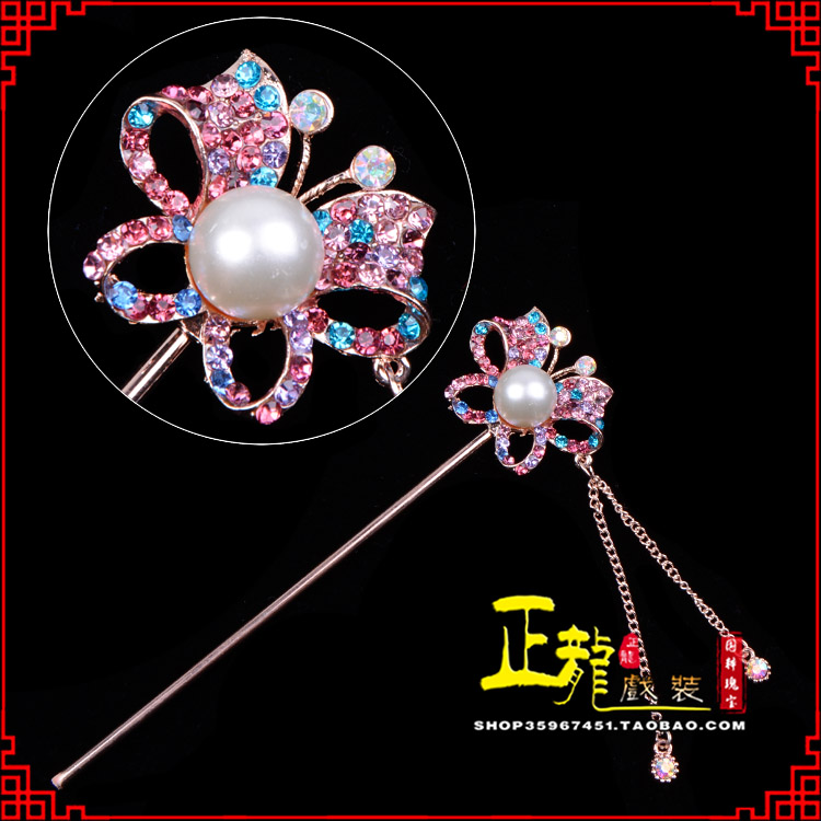 泗洪花旦小姐青衣头饰簪子 蝴蝶发簪