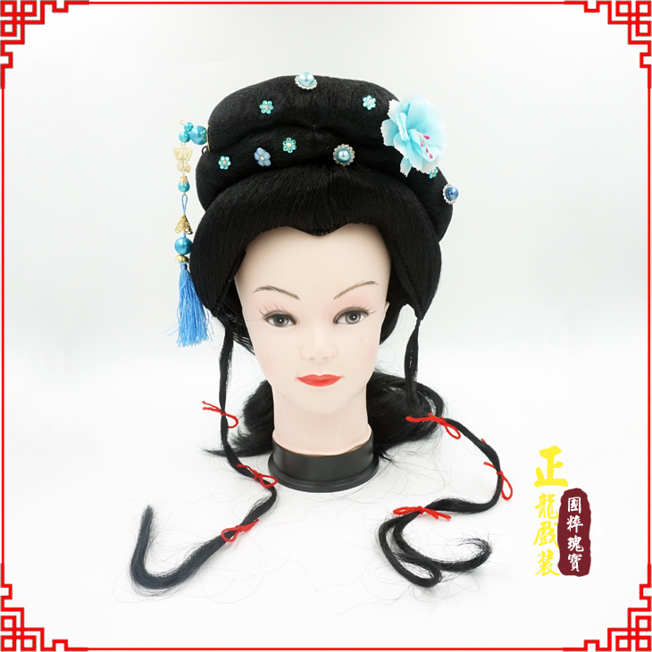 泗洪戏剧服装京剧越剧小旦花旦丫鬟假发 小姐头套