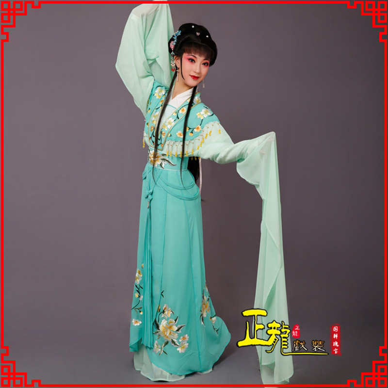 泗洪青衣水袖戏服演出服 云肩花旦衣